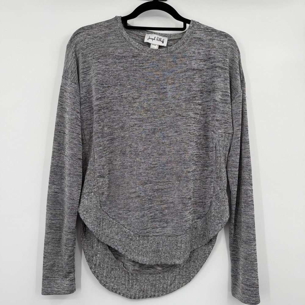 Joseph Ribkoff Top Shirt Womens 8 Grey Slinky Career Office Capsule Minimalist